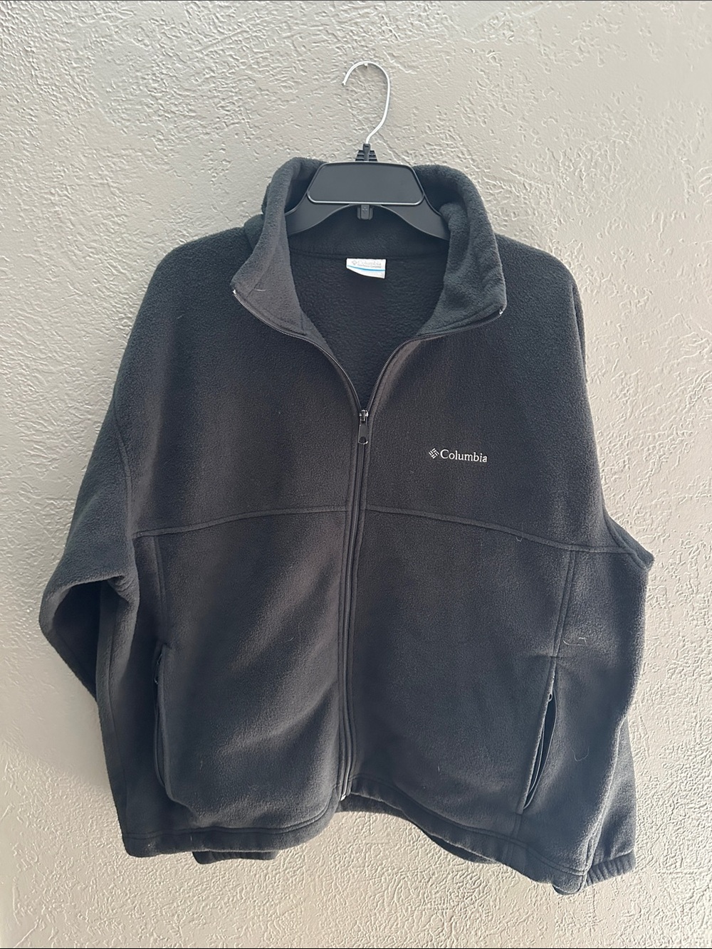 Columbia Black Full-Zip Fleece Jacket with Stand Collar